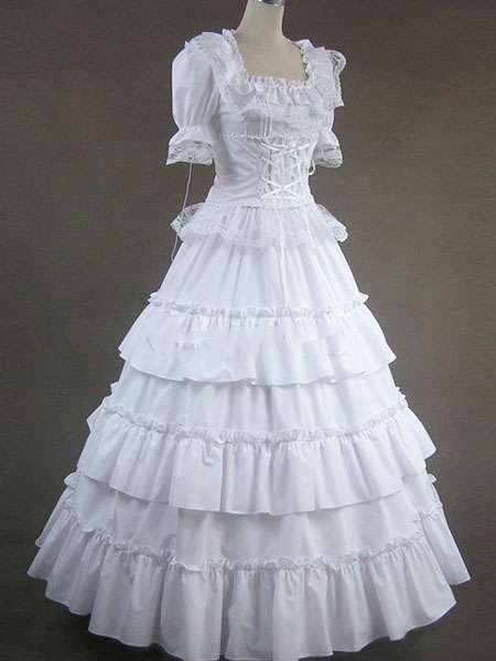 vestido medieval branco