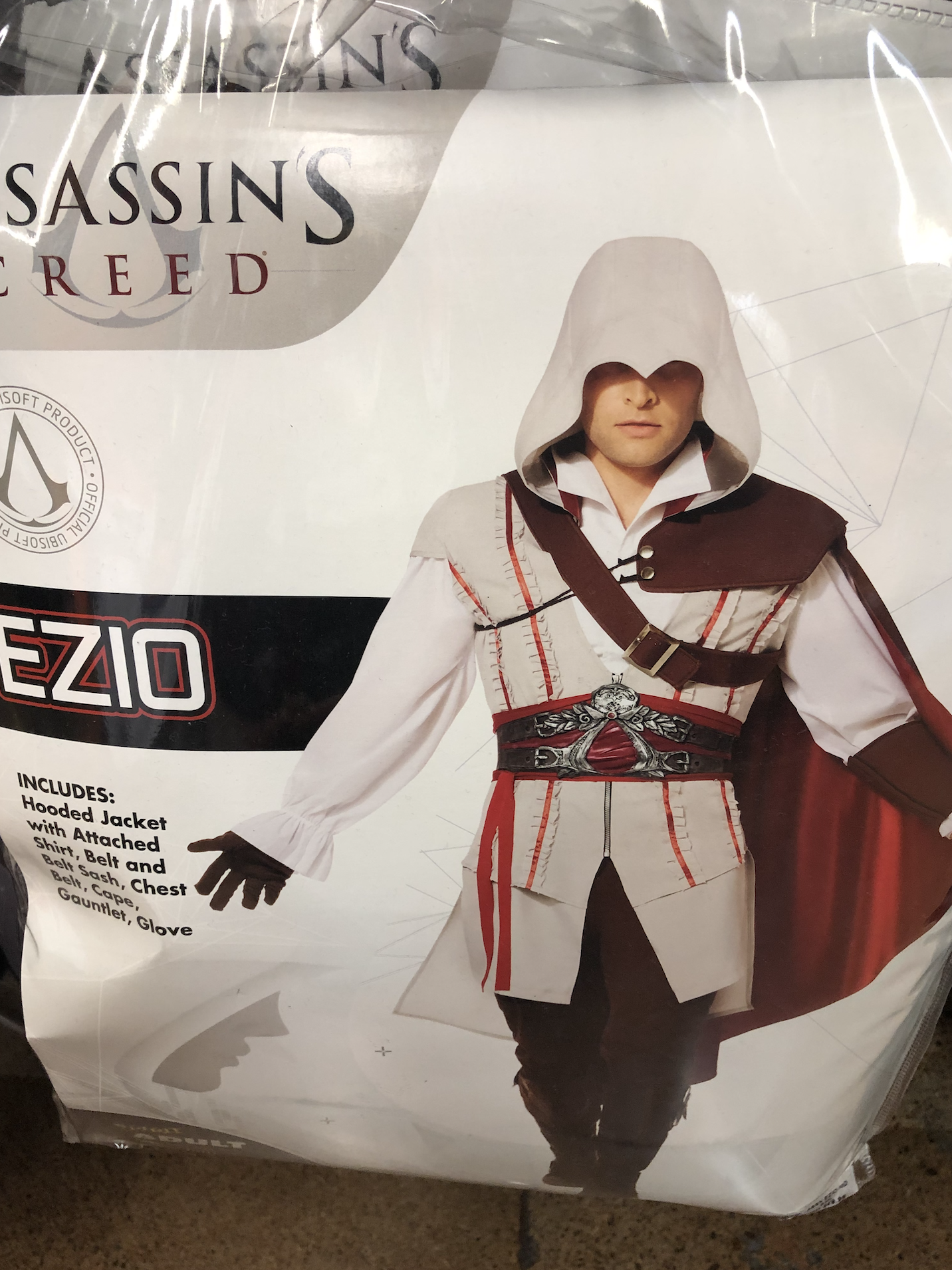 Fantasia Ezio Assassins Creed Masculina Luxo Cosplay